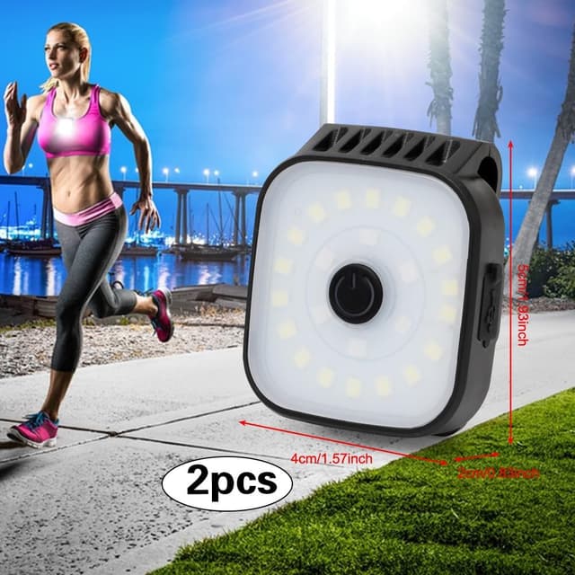 Detalle 2 de Yuragim LED Clip Lampe (2 Stück) USB-wiederaufladbares Lauflicht mit 4 Modi