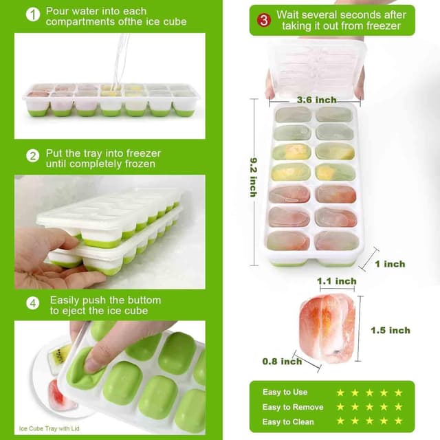 Detalle de Ice cube trays, reusable silicone 56 cubes