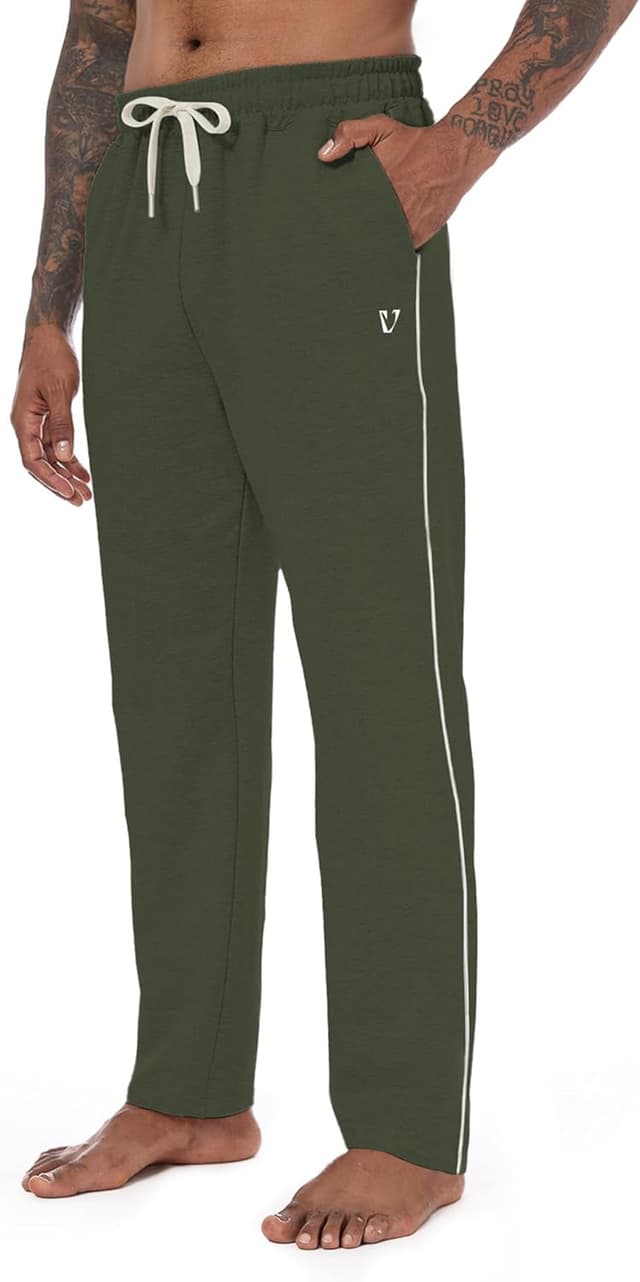 Detalle de Vortewind Jogginghose Herren aus Baumwoll-Jersey mit 3 Taschen und elastischem Bund