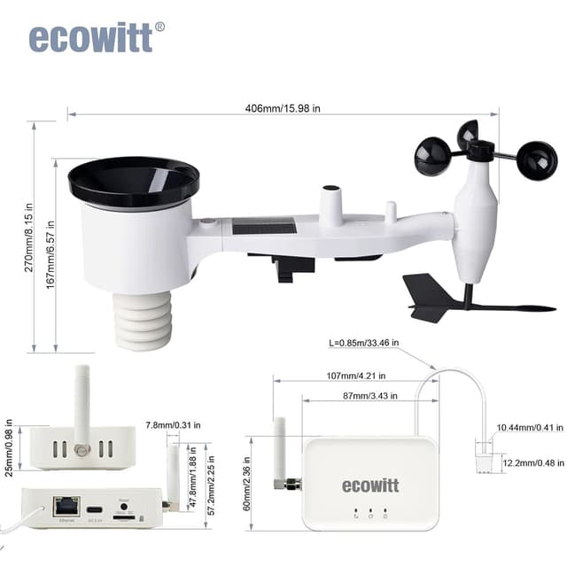 Detalle 2 de ECOWITT GW3002 stazione meteo 868 MHz
