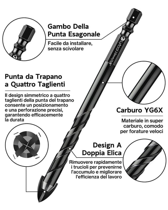 Thumbnail 2 de Lytool 10 Punte Trapano Gres Porcellanato 3-12 mm
