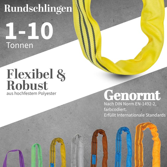 Detalle de PETEX Sangle ronde violette, charge maximale 1000 kg, conforme DIN EN 1492-2