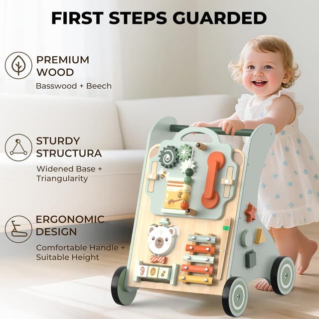 Thumbnail 5 de WOODMAM Wooden Baby Walker 10-in-1