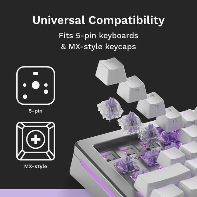 Detalle de GLORIOUS Gaming Mako : lot de 110 switches tactiles ultralégers pour claviers hot-swap à 5 broches