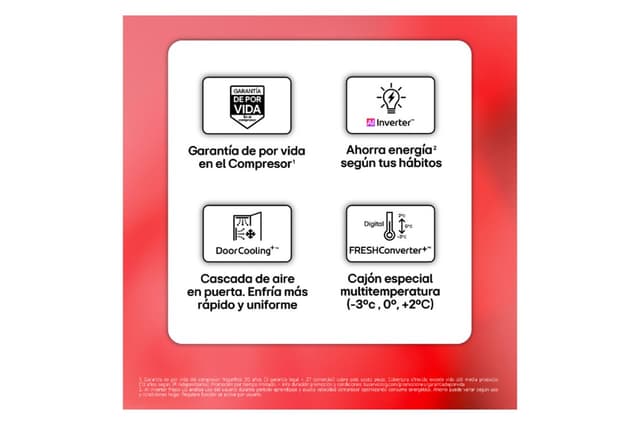 Detalle de LG GBBSJ2CCPY Frigorífico Combi 375 l, 2,03 m