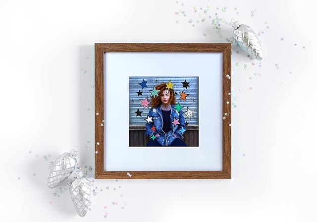 Detalle de Walther Design cadre photo blanc crème en bois HO550W 50 x 50 cm