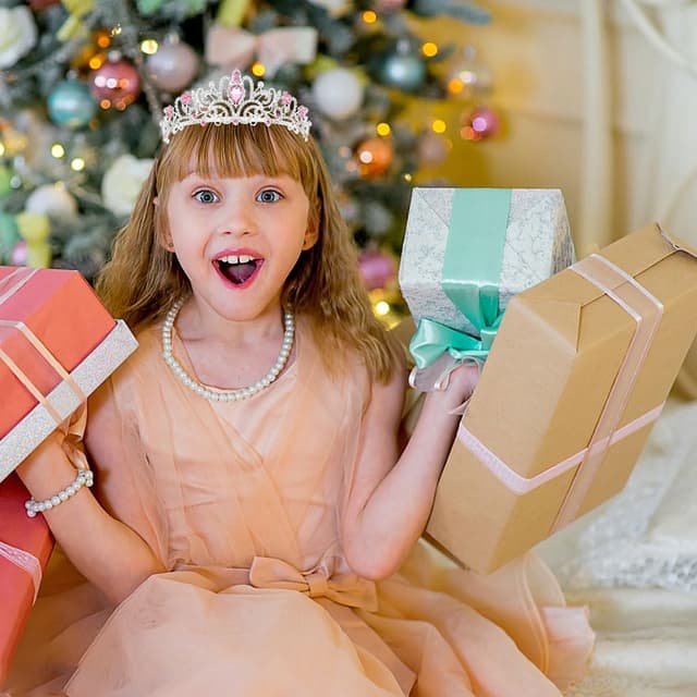 Detalle 1 de Silver Rhinestone Princess Crown Headband