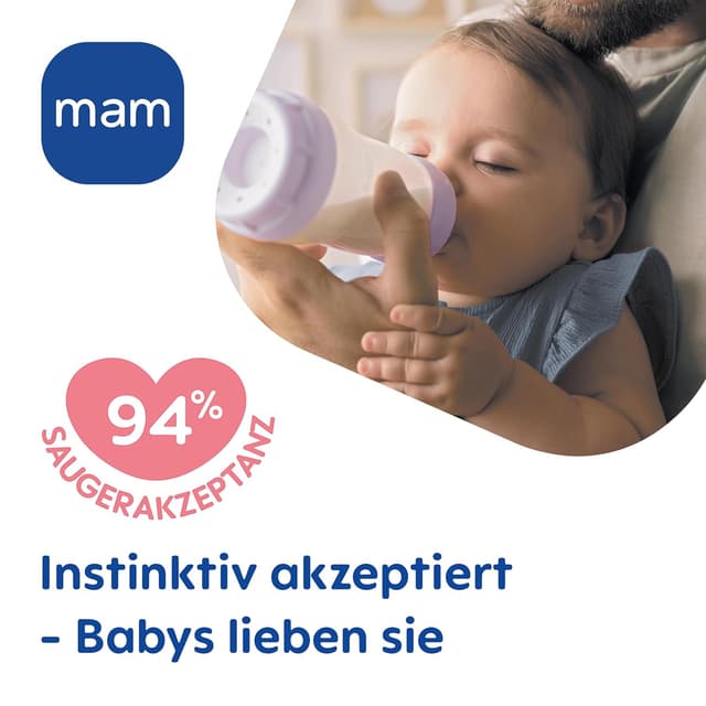 Detalle 2 de MAM Easy Start Anti-Colic Neugeborenen-Set (0+) mit 4 Babyflaschen & 1 Start-Schnuller, mint