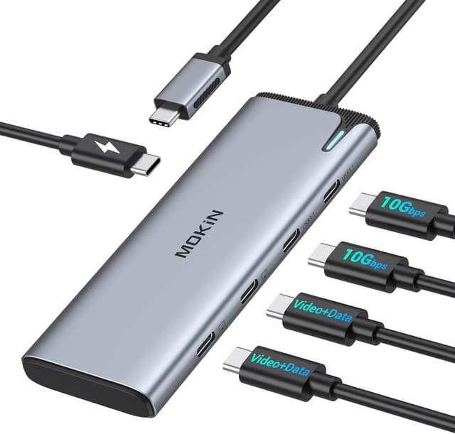 Detalle de MOKiN USB4 hub splitter 100W, 10Gbps