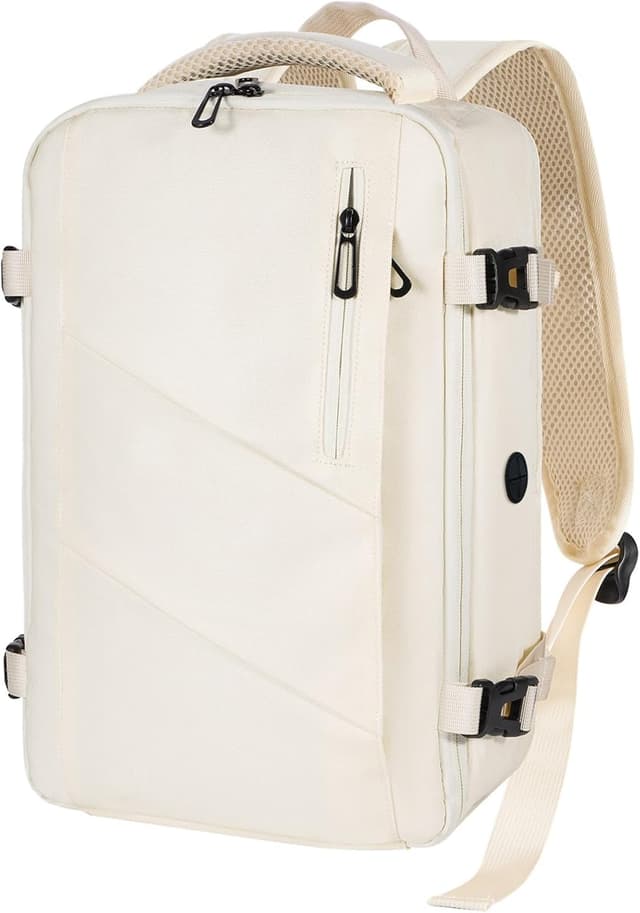 Detalle de Gluckstar sac à dos de voyage cabine 40x20x25 pour Ryanair (40x20x25, beige) avec compartiment ordinateur jusqu’à 14 pouces