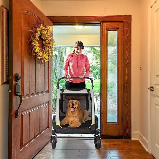 Detalle de BingoPaw Schwerlast Hundewagen für große Hunde bis 42 kg – klappbar mit 4 Rädern
