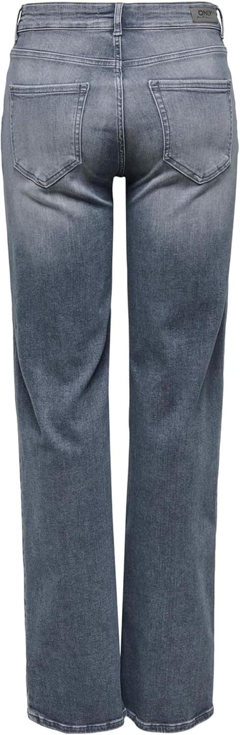 Detalle de ONLY Female Straight-Fit Jeans ONLBLUSH mit mittlerer Taille – gerade geschnitten