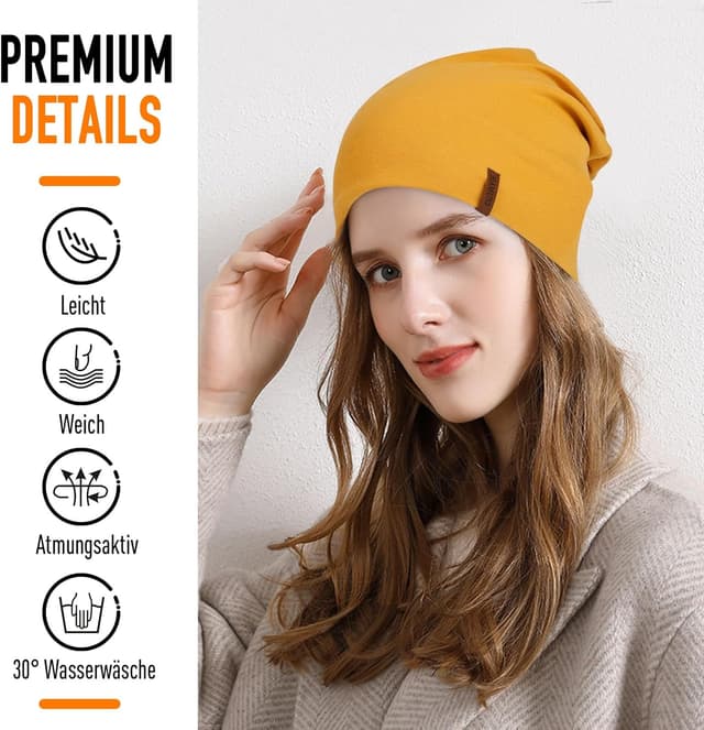 Thumbnail 1 de Slouch Beanie Mütze Baumwolle 29 cm