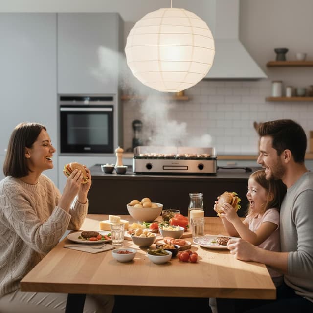 Detalle de KLAMER Elektrogrill mit Duo-Platten, abnehmbaren Platten & separater Temperatureinstellung