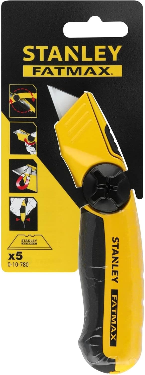 Detalle de Cutter STANLEY 0-10-780 con cambio lama rapido e sistema Interlock