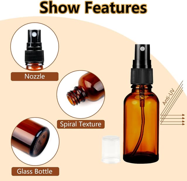 Detalle de 30 ml amber glass mist bottles, 12 pack
