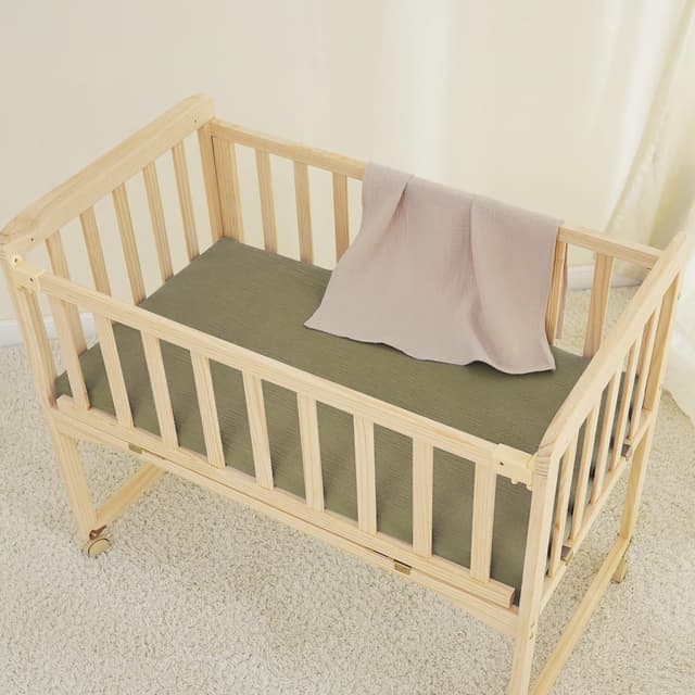 Detalle 2 de Kewlife gift Baby Musselin Spannbettlaken 80x50 cm (2er-Set) aus 100 % Baumwolle