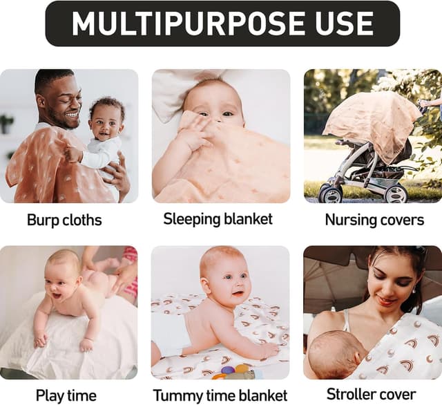 Thumbnail 3 de GLLQUEN BABY Lot de 6 bavoirs mousseline 70 x 70 cm