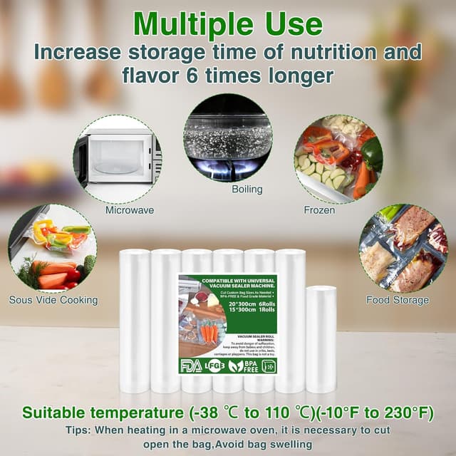 Thumbnail 2 de Vakuumierbeutel 7 Rollen 190µm 15/20x300cm