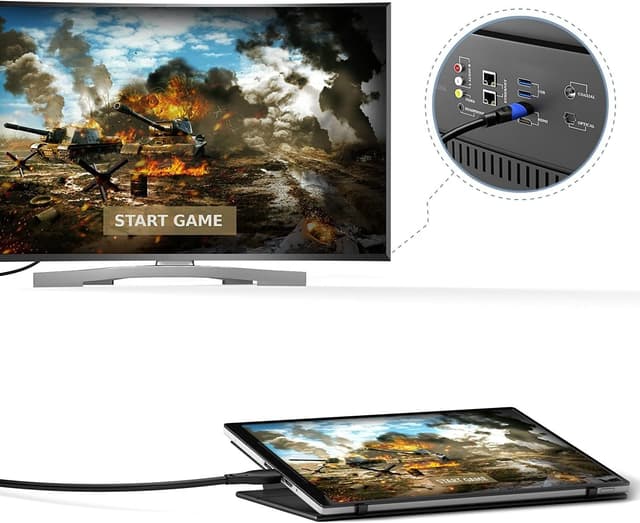 Detalle de KabelDirekt Micro-HDMI-Kabel bruchfest, HDMI zu Micro-HDMI, bidirektional – 1,5 m (bis 4K@60Hz, High Speed mit Ethernet) in schwarz