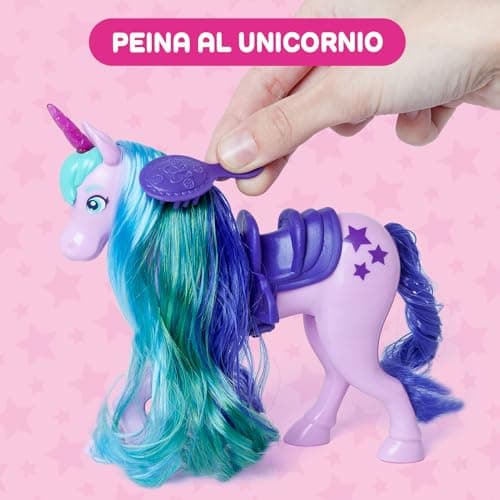 Detalle 2 de KOOKYLOOS Star Unicorn unicornio con pelo real y muñeca Aurora