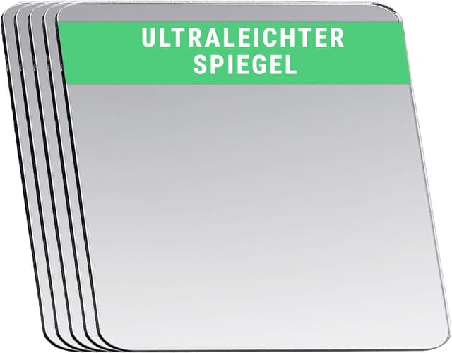 Detalle de Falkenhorn Handspiegel doppelseitig ultraflach aus Acryl, quadratisch 4,5 × 4,5 cm (5er-Set)