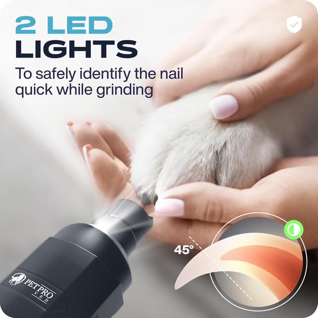 Detalle de PETPROVED Dog Nail Grinders silent electric nail grinder set for dogs and cats