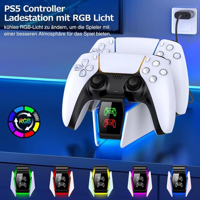 Thumbnail 1 de GAMSINGY PS5 Controller Ladestation 2–3 Std