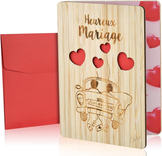 Detalle de Vicloon Biglietto Auguri in Legno 💌