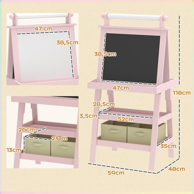 Thumbnail 6 de AIYAPLAY Tableau chevalet enfant 3 en 1