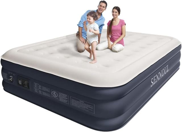 Detalle de SENNOUL Air Mattress Queen 16" inflatable bed