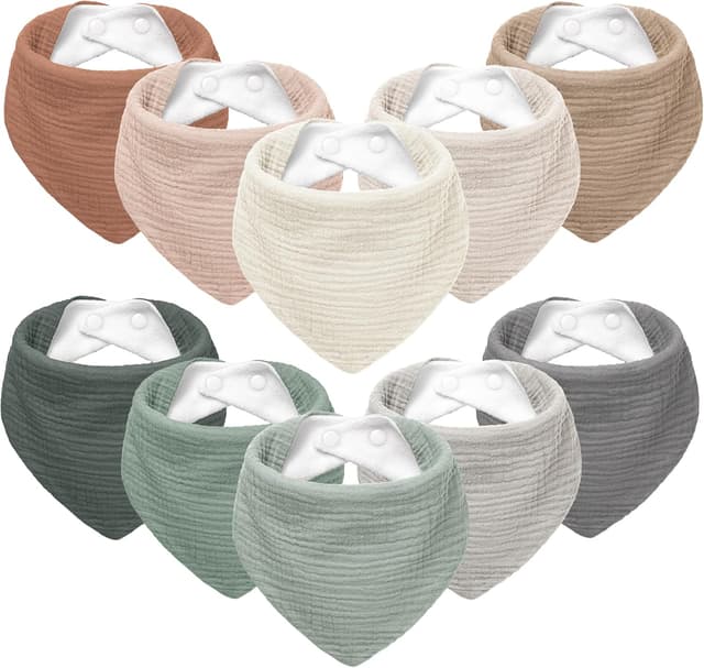 Detalle de Susurration muslin baby drool bibs triangle, 6 pack