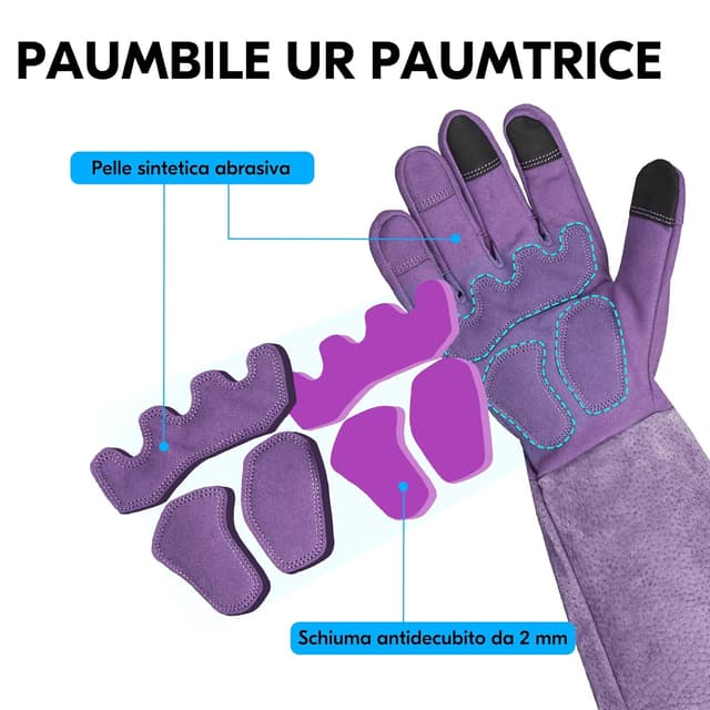 Detalle de Vgo... Guanti da giardinaggio donna, antitaglio e antiperforazione, antiscivolo e touchscreen (1 paio)