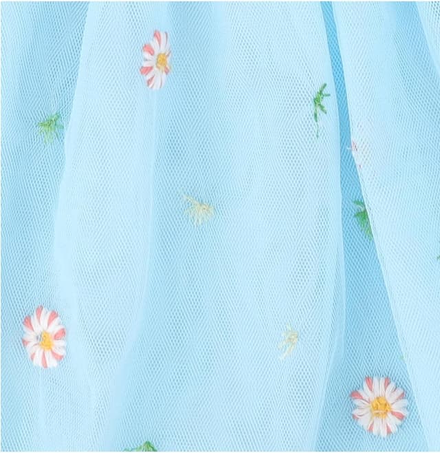 Detalle de Bezioner Girls' Embroidered Tulle Skirt (4 Layers) with Lining – Floral, for Daily Wear, Party & Festival