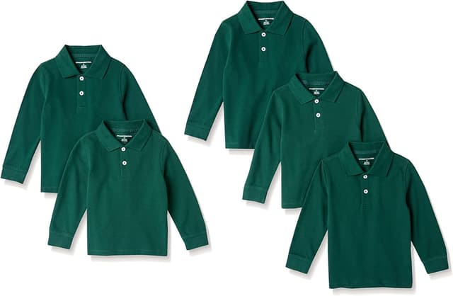 Detalle 1 de Long-Sleeve Pique Polo for Boys, Classic Fit