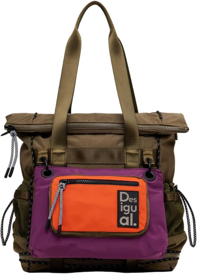 Detalle de Desigual Zaino da donna in nylon Big verde (29 x 34 x 17 cm)
