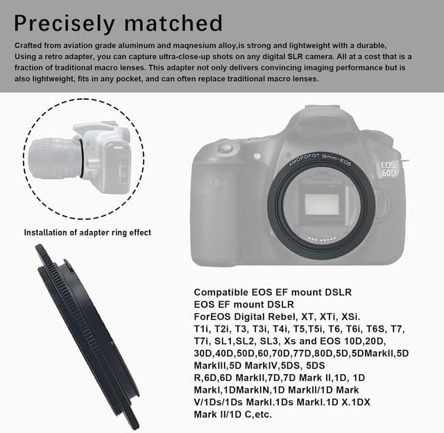 Thumbnail 2 de AMOPOFO 58mm EOS Reverse Mount Ring