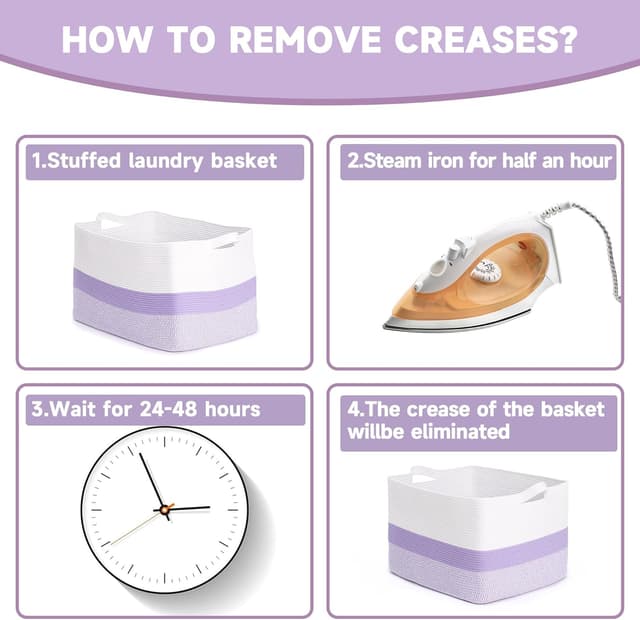 Thumbnail 6 de CLHMILY&Z Stylish Square Cotton Rope Basket 85L