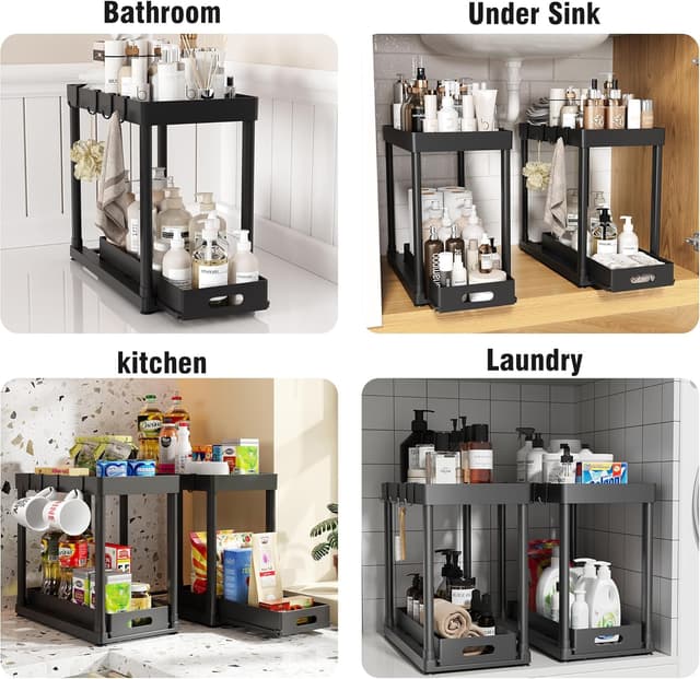 Thumbnail 5 de POUGNY 2 Pack Pull-Out Under Sink Organizer 15