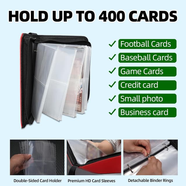 Thumbnail 4 de Collectible Trading Card Album 4-Pocket Binder