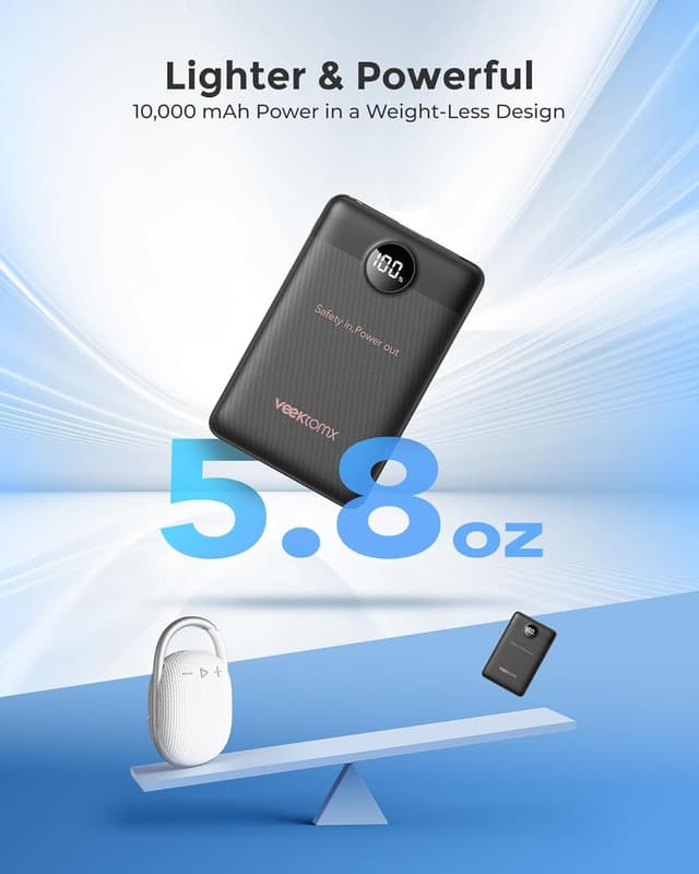 Detalle 2 de VEEKTOMX Power Bank 10000mAh 22,5W PD