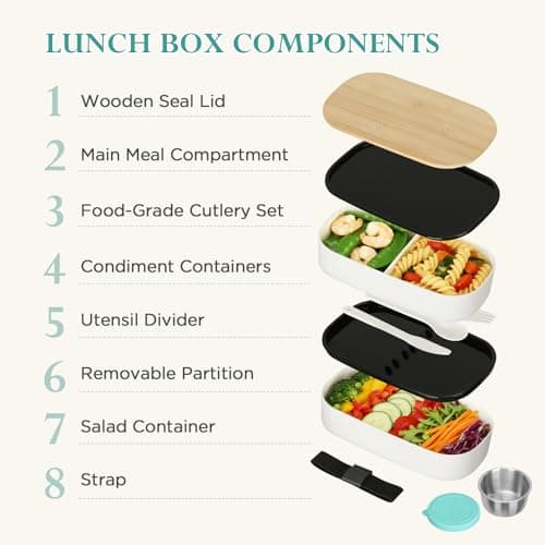 Thumbnail 1 de VINATO Fiambrera 1400ml con 2 niveles 🍱