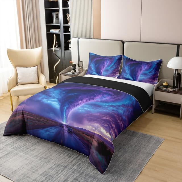 Thumbnail 2 de Lila Tornado Bettbezug 135x200 100% Baumwolle