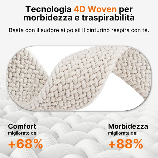 Detalle de Fullmosa cinturino elastico intrecciato per Apple Watch con chiusura magnetica (Nylon Solo Loop) 44/45/46/42/49 mm