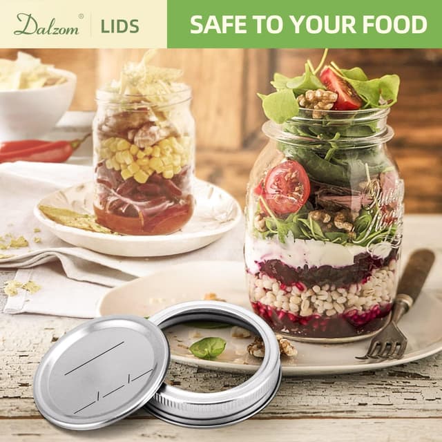 Detalle 1 de Dalzom 48Pcs canning lids with rings