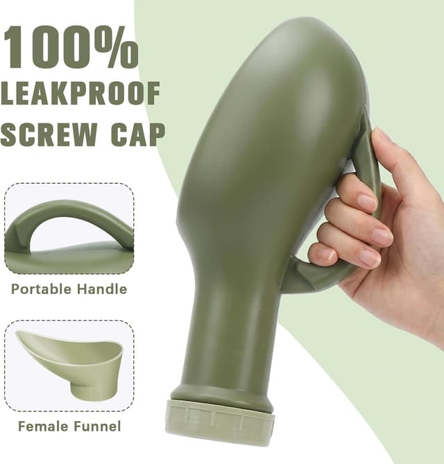 Detalle de 2 x 1000ml Male Urine Bottles (Unisex) with Female Adapter, Screw Lid & Cleaning Brushes