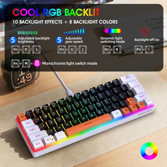 Detalle de Snpurdiri 60% Gaming-Tastatur ⌨