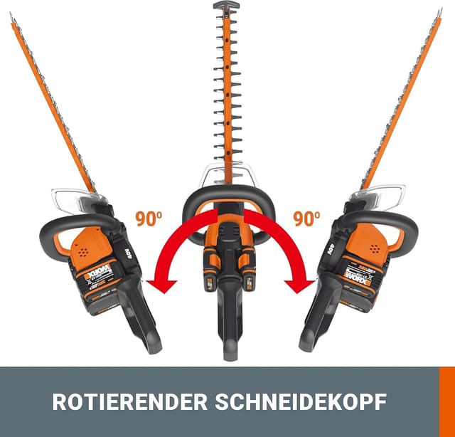 Detalle de WORX WG284E.9 Akku-Heckenschere 40V (2×20V) mit 60 cm Dual-Klingen