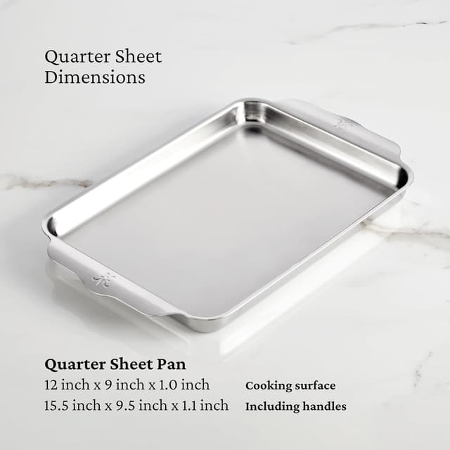 Detalle de Hestan Provisions OvenBond 5-Piece Tri-ply Stainless Steel Ovenware Baking Sheet Set