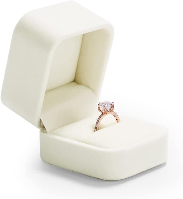 Detalle de Oirlv Scatola Anello Bianco Velluto 6 cm